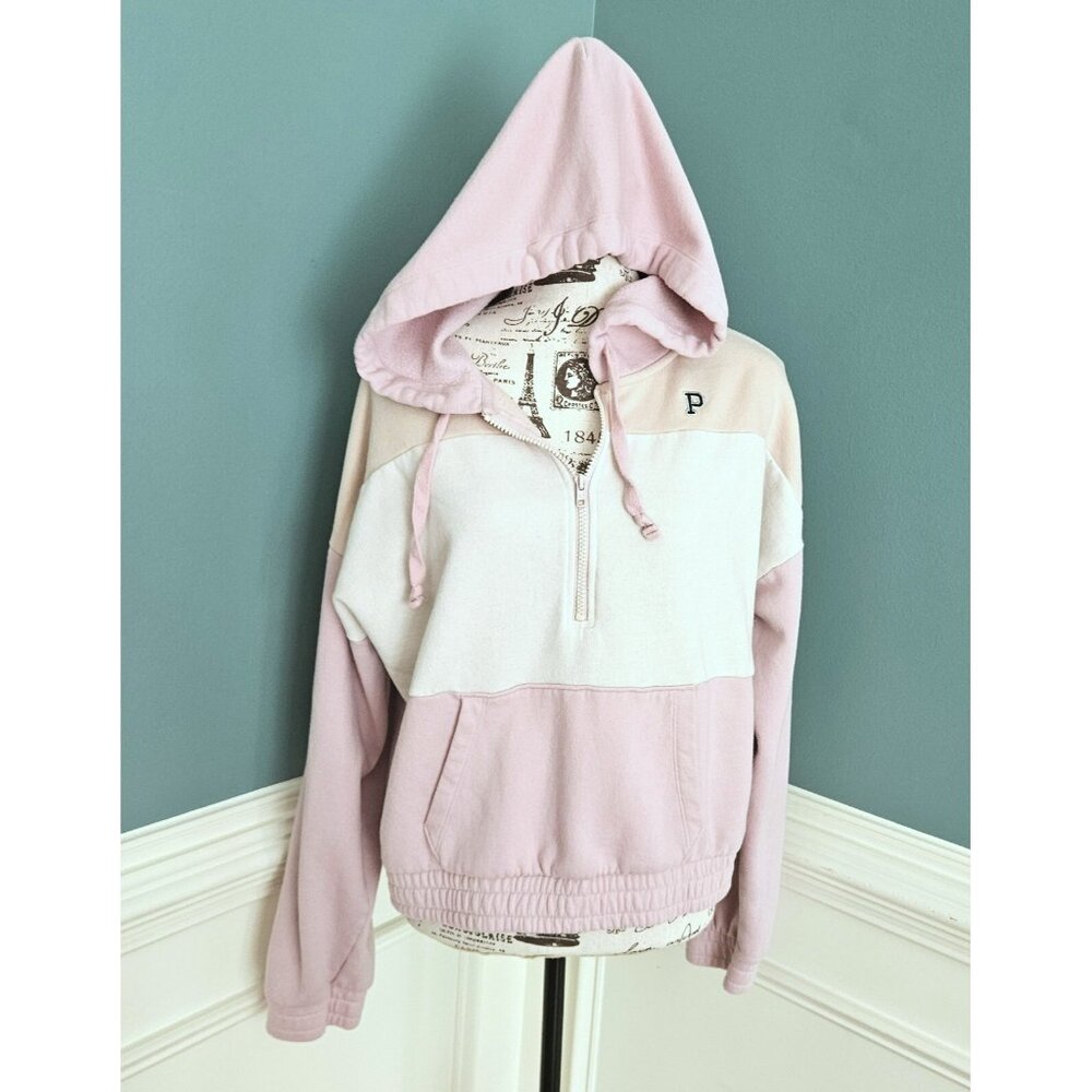 PINK by Victoria's Secret L Colorblock Cropped Sweatshirt Zip Up